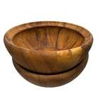 Ironwood Gourmet Acacia Salad Bowl Set 2 Nesting Wooden Rustic Kitchen. Fixed Price $19.99.