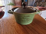 Irish Blessing Crock Soup Bowl Lid 14 Stirring Thoughts Stoneware Jozie. Fixed Price $6.00.