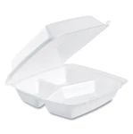 Dart Foam Hinged Lid Containers, 3 Compartments, 200/CARTON (ca Exclude). Fixed Price $28.99.
