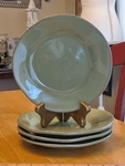 Pier 1 Earthenware 8.5" Salad/dessert Plates Elemental In Moss Green SET/4 Euc. Fixed Price $60.00.