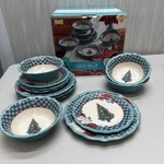 The Pioneer Woman Wishful Winter Tree Christmas Holiday Dinnerware Set 12 Pc Box. Fixed Price $100.00.
