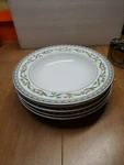 5 Studio Nova Windsor Lane Y0282 Rimmed Bowls 9" Euc Soup Salad Pasta ( Bin 68 ). Fixed Price $39.99.