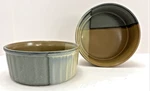 Set Of 2 Sango Gold Dust Green Stoneware 5040 Storage/serving Bowls 6 5/8". Fixed Price $29.95.