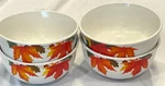 4 Brand New With Stickers Royal Norfolk Autumn Leaves & Acorns Bowls - Free Ship. Fixed Price $42.50.
