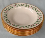 Lenox Holiday Dimension Collection Rimmed Soup Bowls. Fixed Price $199.00.