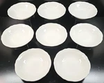 8 Sears Federalist White Cereal Bowls Set Vintage Scalloped Serving Dish Mcm Lot. Fixed Price $99.67.