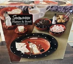 Certified International Hand Painted 17 Snowman Platter & Bowl Serving Set. Fixed Price $75.00.