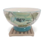 The Pioneer Woman Bloom Dots Turquoise 6" Stoneware Footed Bowl Vintage. Fixed Price $14.99.