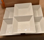 10 Strawberry Street (6) Nova White 7 1/4" Square Soup Cereal -set /6 Bowls. Fixed Price $45.00.