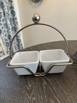 The Pampered Chef Simple Addi+ions Small Caddy #1946 & Two Bowls #1910 0179. Fixed Price $18.00.