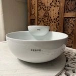 The Cellar Macys Serving Bowl Set 2 Piece White Porcelain Yum And Serve New Box. Fixed Price $32.00.