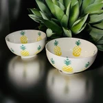 Signature Housewares Set Of 2 New Pineapple Ceramic Bowls 5.75 X 3. Fixed Price $19.00.