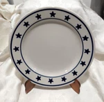 Homer Laughlin Blue Star Dinner Plate 9.75" Round Rolled Edge Usa. Fixed Price $12.99.