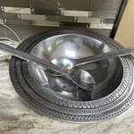Wilton Armetale Reggae 3-PIECE Large Salad Bowl Set Includes Servers 14-9/16". Fixed Price $35.00.