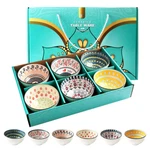 Set Of 6 Ceramic Rice Bowls 10OZ, Bohemian Style Gift For Cereal,cereal. Fixed Price $18.79.