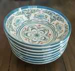 Williams Sonoma Melamine Mediterranean Print 7" Bowl Set Of Pasta Cereal. Fixed Price $55.00.