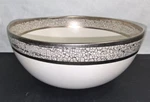 Michael Wainwright Serving Bowl Platinum Black Bone China Large 10 3/8" Usa. Fixed Price $42.49.