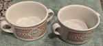 Set Of 2 Vtg Tabasco Gumbo Soup Bowls With Handles Houston Harvest CERP3-756. Fixed Price $19.95.