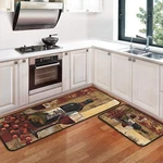 Wine Kitchen Rugs Set 2 Non Skid Absorbent Microfiber Mats 17X47+17X30. Fixed Price $29.53.
