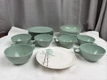 Vintage Mcm Jcp Melamine Melmac Dish Set Bowls Plates Cups Mint Teal Green. Fixed Price $21.87.