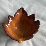Better Home And Gardens Ceramic Maple Leaf Small Bowl 6.36" Golden Honey Brown. Fixed Price $15.00.