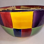 Tabletops Gallery Caracas Hand Painted Nesting Bowls Set Color Block 4PC. Fixed Price $64.99.