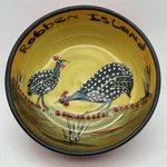 Hand Painted Ceramic Bowl Guinea Fowl Robben Island South African Studio Pottery. Fixed Price $24.79.