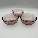The Pioneer Woman Bowls Purple Adeline Glass Embossed Floral Set Of 3. Fixed Price $20.00.