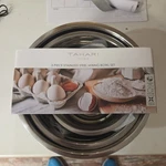 Tahari Home Pc Stainless Steel Mixing Bowl Set Nesting 1QT, 3QT, 5QT Wide Rim. Fixed Price $19.99.