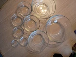 Duralex France Nesting Mixing Bowl Set 9 Piece Made Kitchen Glass. Fixed Price $35.00.