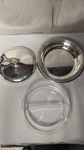 Sheffield 1122 Silver Plated / Glass 11" Dual Compartment Serving Bowl Vgc Used. Fixed Price $42.00.