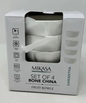 Mikasa Samantha Set Of Fruit Dessert Sauce Bowls 4,25" Bone China White Nib. Fixed Price $21.59.