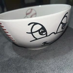 Mulberry Home Collection Sports Novelty Ceramic Bowl Baseball With Silly Face. Fixed Price $28.99.