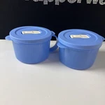 Tupperware Crystalwave Plus Soup Mug Microwavable 2 Cup / 500ML Set Blue New. Fixed Price $32.99.