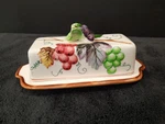 Vintage Butter Dish Lefton LEF17 Grapes Leaves Raised 3D Mcm Rare #311. Fixed Price $16.96.