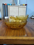 Anchor Hocking Honey Gold 3-PIECE Chip And Dip Set With Box Vintage. Fixed Price $25.00.