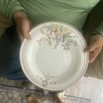 Newcor Floral Pattern White Multicolor Ceramic Round Soup Bowl Shiny Finish. Fixed Price $60.00.