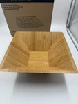 Pampered Chef Bamboo Square Serving Bowl 9"X9"X3" Wood Tapered 2249. Fixed Price $13.99.