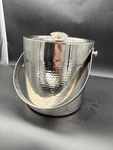 Godinger Silver Metal Ice Bucket Hammered Insulated With Lid Handle Barware. Fixed Price $27.99.