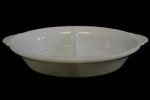 Vintage Maid Of Honor White Glass Divided Serving Dish Bowl 12" Oval. Fixed Price $21.22.
