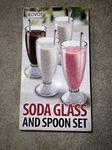 Kovot 4 Soda Sundae Ice Cream Glasses And Spoon Set New In Box. Fixed Price $15.00.