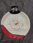 Ceramic Snowman Plate, Unique Holiday Decor, Multiple Purposes, Christmas. Fixed Price $13.95.