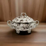 Brown Tolle Fine Porcelain Vegetable Bowl Floral Serving Dish, Elegant Design. Fixed Price $39.37.
