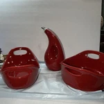 Rachael Ray 3 Piece Serveware Red - 1.25,1.5 Bowl & Vinegar Evoo Bottle. Fixed Price $34.99.