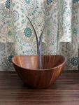 Nambe Acacia Fruit Bowl With Metal Alloy Banana Tree 12 Inch Oval 14 Tall. Fixed Price $49.94.