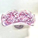 Vtg End Of Day Pedastal Wave Bowl Abstract Glass Ca Artisan Signed Mint. Fixed Price $55.88.