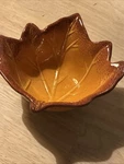 Better Home And Gardens Ceramic Maple Leaf Small Bowl 6.36" Golden Honey Brown. Fixed Price $10.00.