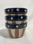 S/3 Stars And Stripes Dipping Bowls Ltd Commodities Stoneware 4TH Of July. Fixed Price $8.95.