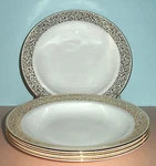 Vera Wang Filigree Gold 9" Soup Pasta Bowl SET/4 By Wedgwood New No Box. Fixed Price $105.90.