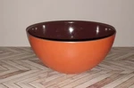 Vtg Squared Harvest Color Melamine Popcorn / Salad Serving Bowl Orange Brown. Fixed Price $17.00.
